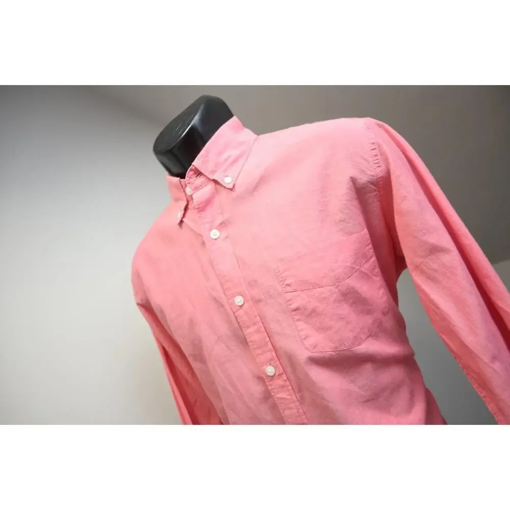 J‎ Crew Light Weight Chambray Dress Shirt Pink Slim Fit Button Up Mens Medium
